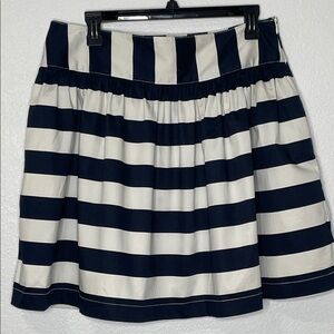 MNG BY MANGO Women’s Blue and White Striped Gathered Skirt Size 10